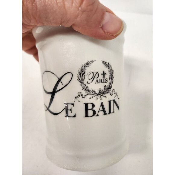 HOME Essentials Ceramic Le Bain Paris Toothbrush Holder Container White - Picture 3 of 6